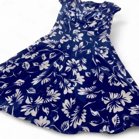 Ralph Lauren Navy Floral print Swing Dress - Picture 1 of 5